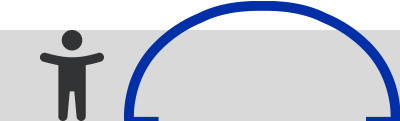 Icône de personne avec cercle incomplet.